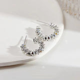Personality Gold Plated Chips Hoop Earrings, 925 Silver Post, Fashion Jewelry AL658