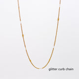 16~18" Stainless Steel DIY Chain Necklace, 18K Real Gold Plated, Making Jewelry Findings AL733