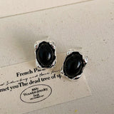 Irregular Gold Plated Oval Tigere's Eye Natural Stone Stud Earrings, Simple Gemstone Jewelry AL800