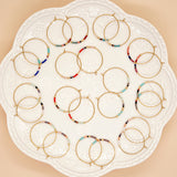 New Bohemian Rainbow Miyuki Beads Hoop Earrings, Handmade Boho Jewelry AL651
