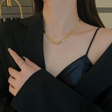Titanium Gold/Silver/Rose Gold Three-Layer Woven Necklace, Classic Fashion Chain Necklace Jewelry AL654