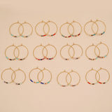 New Bohemian Rainbow Miyuki Beads Hoop Earrings, Handmade Boho Jewelry AL651