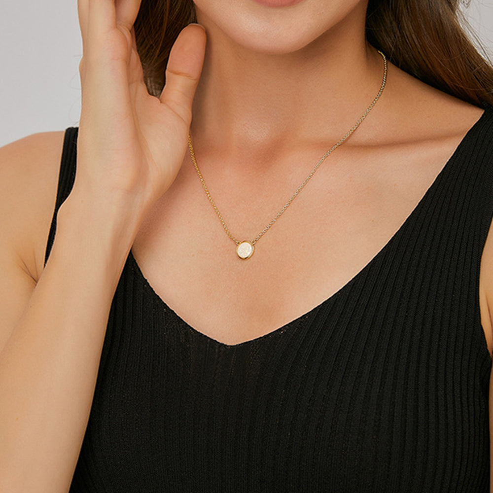Fashion Gold Round Magic Opal Necklace, Fire Opal Jewelry, Gemstone Necklace AL642, opalite necklace