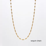 16~18" Stainless Steel DIY Chain Necklace, 18K Real Gold Plated, Making Jewelry Findings AL733