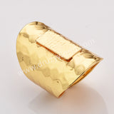 Gold Plated Brass Hammered Band Rings, Silver Ring Blank Setting, Accessories Jewelry Making Finding PJ671