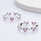 925 Sterling Silver Heart Pink CZ Ring Zircon Ring, Fashion Jewelry For Women SS311