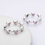 925 Sterling Silver Heart Pink CZ Ring Zircon Ring, Fashion Jewelry For Women SS311