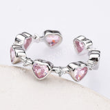 925 Sterling Silver Heart Pink CZ Ring Zircon Ring, Fashion Jewelry For Women SS311