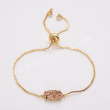 Gold Plated Claw Titanium Rainbow Druzy Adjustable Bracelet ZG0135-B