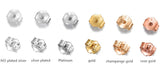 20pcs 925 Sterling Silver Ear Backs Nuts Stoppers, Gold Plated Butterfly Ear Nuts Bullet Ear Back Findings AL816