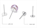 20pcs 925 Sterling Silver Stud Ear Posts With 3mm - 8mm Pad, Earrings Studs Finding, Make Dangle Earrings, No Back AL815