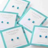 925 Sterling Silver Genuine Turquoise Stud Earrings, Oval, Heart, Square, Teardrop, Round Shape, Gemstone Jewelry, Wholesale BT021