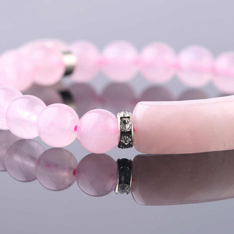 Amethyst Labradorite Gemstone Beads Love Pendant Bracelet AL115