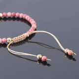 Natural Stone 4mm Beads Adjustable Woven Bracelet AL118