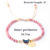Natural Stone 4mm Beads Adjustable Woven Bracelet AL118