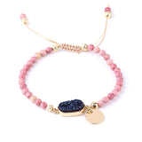 Natural Stone 4mm Beads Adjustable Woven Bracelet AL118