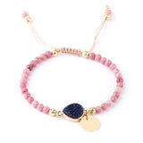 Natural Stone 4mm Beads Adjustable Woven Bracelet AL118
