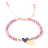 Natural Stone 4mm Beads Adjustable Woven Bracelet AL118