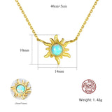 16" 925 Sterling Silver Opal Sun Star Necklace, Fashion Jewelry AL561