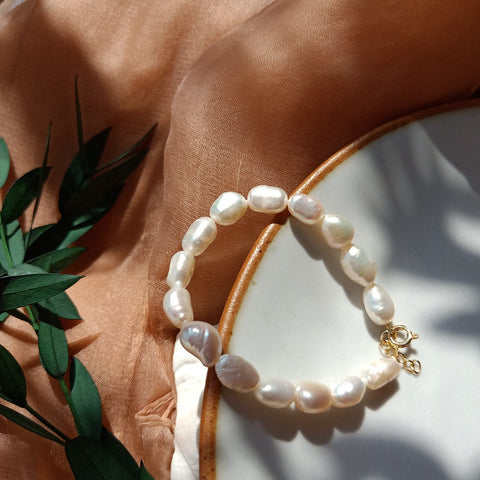 Natural Freshwater Baroque Pearl Bracelet WX1788