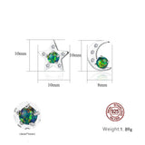 925 Silver CZ Moon Star Opal Studs Earrings, Fashion Jewelry AL555