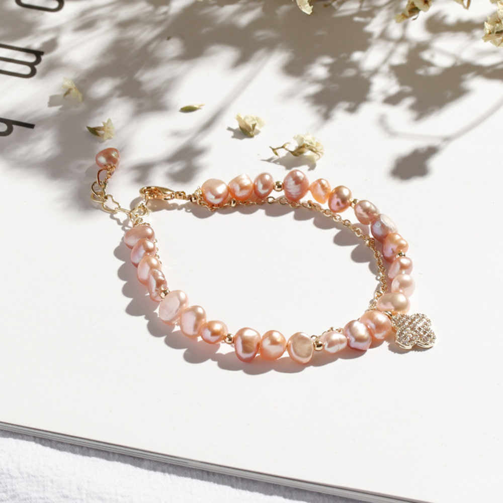 Pink Natural Freshwater Pearl Bracelet AL313