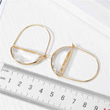 Gold Glass Semicircle Crystal Earrings AL429