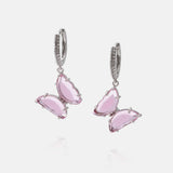 Gold Plated Zircon Colorful Butterfly Earrings AL013