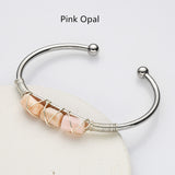 Silver Wire Wrap Gemstone Beads Bracelets WX2205
