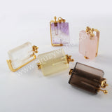 Natural Multi-kind Stones Perfume Bottle Pendant Gold Plated WX1300
