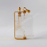 Natural Multi-kind Stones Perfume Bottle Pendant Gold Plated WX1300