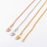 Gold Plated 2mm Thin Box Chain Necklace PJ268-G