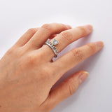 S925 Sterling Silver CZ Crown Gemstone Heart Ring, Healing Crystal Jewelry SS210RS