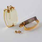 Natural Multi-kind Stones Perfume Bottle Pendant Gold Plated WX1302
