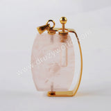 Natural Multi-kind Stones Perfume Bottle Pendant Gold Plated WX1302