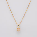 16" Gold Plated Claw Tiny Rainbow Natural Gemstone Necklace, Raw Healing Crystal Stone Pendant Necklace, Birthstone Necklace Jewelry ZG0479-N