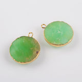 Gold Plated Round Austrlian Jade Faceted Charm G1971