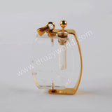 Natural Multi-kind Stones Perfume Bottle Pendant Gold Plated WX1302