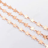 5 meter,Gold Plated Brass Star Chain PJ132