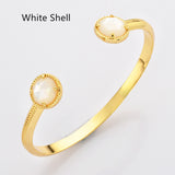 Gold Claw Round Faceted Rainbow Gemstone Bangle Bracelet , Healing Birthstone Cuff Jewelry ZG0495