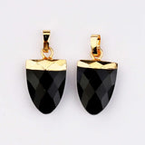 Gold Plated Shield Shape Natural Turquoise Faceted Pendant, Multi Gemstone Jewelry Making G2081