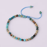 4mm Natural Ocean Jasper Bead Adjustable Summer Bracelet HD0348