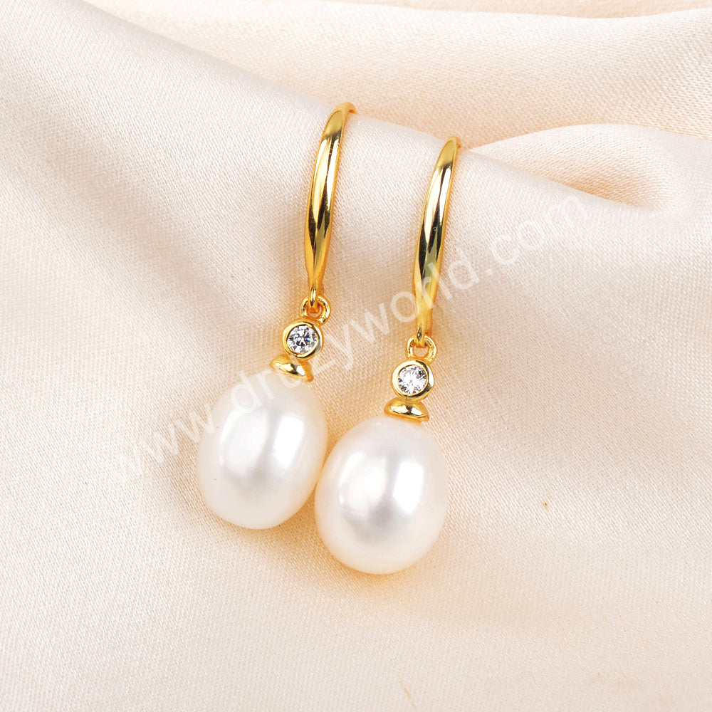 Natural Pearl Earrings Statement Earrings 925 Sterling Silver WX1367