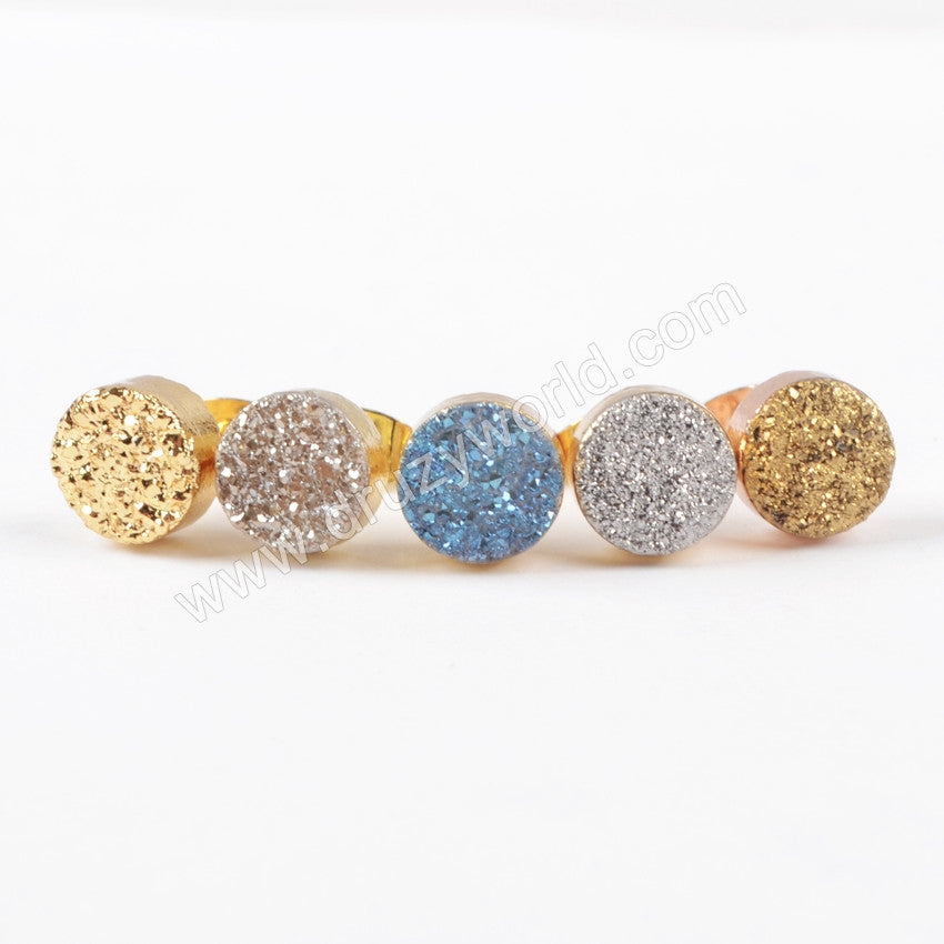 colorful druzy studs earring with wholesale 