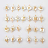 Gold plated Natural Pearl With Multi CZ Connector WX1265