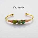 Gold Plated Brass Multi Gemstone Wire Wrap Bangle Bracelet, Healing Crystal Stone Cuff Handmade Boho Jewelry WX2075