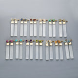 Gold Plated Claw Raw Gemstone Chips & Selenite Bar Stud Earrings, Healing Crystal Stone Jewelry, Boho Earrings ZG0491