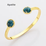 Gold Claw Round Faceted Rainbow Gemstone Bangle Bracelet , Healing Birthstone Cuff Jewelry ZG0495
