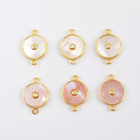 Gold Plated Natural Shell Connector WX1284