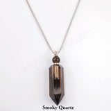 19" Silver Multi-kind Stone Perfume Bottle Necklace WX1508